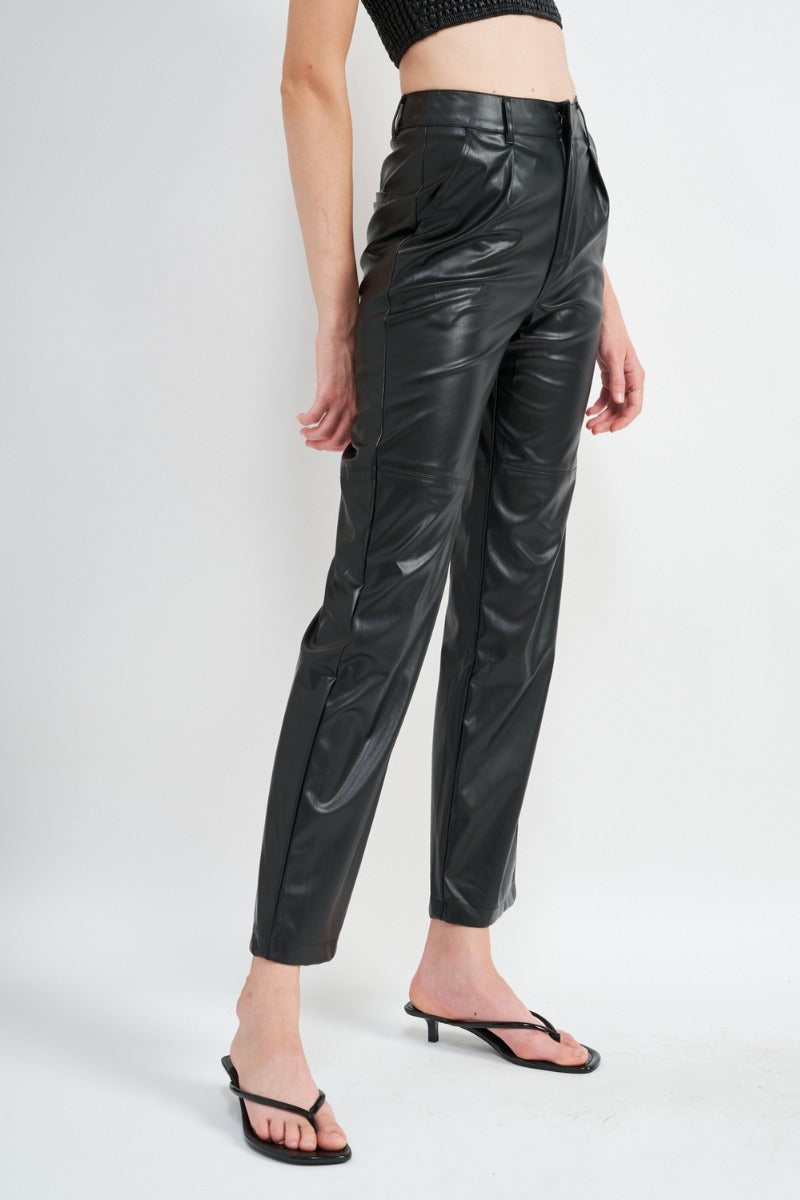 BLACK LEATHER PANT